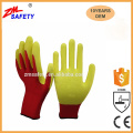 Lady Picking Arbeit Rot Polyester Gelb Schaumlatex beschichtete Handschuhe